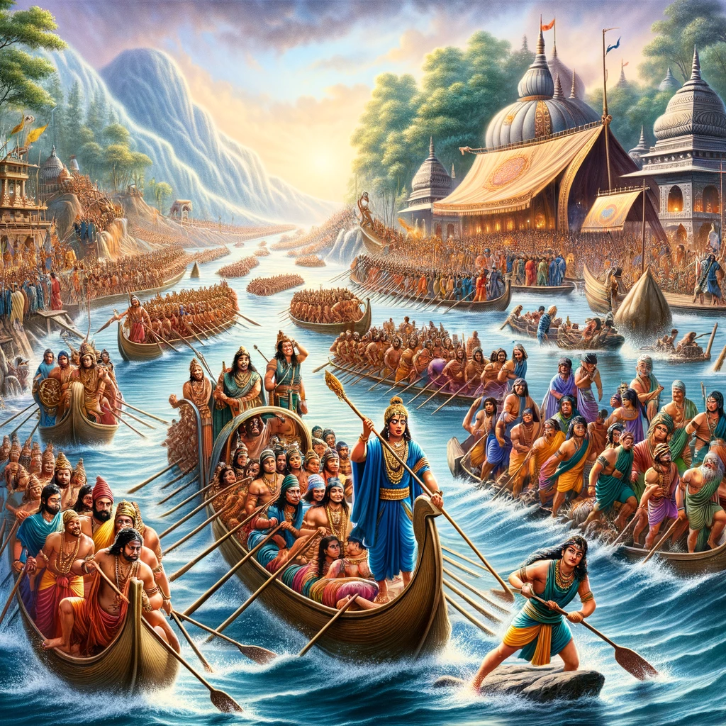 Bharata’s Army Crosses the Ganges